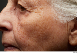 and more Eye Face Mouth Nose Cheek Ear Hair Skin Woman Chubby Wrinkles Studio photo references